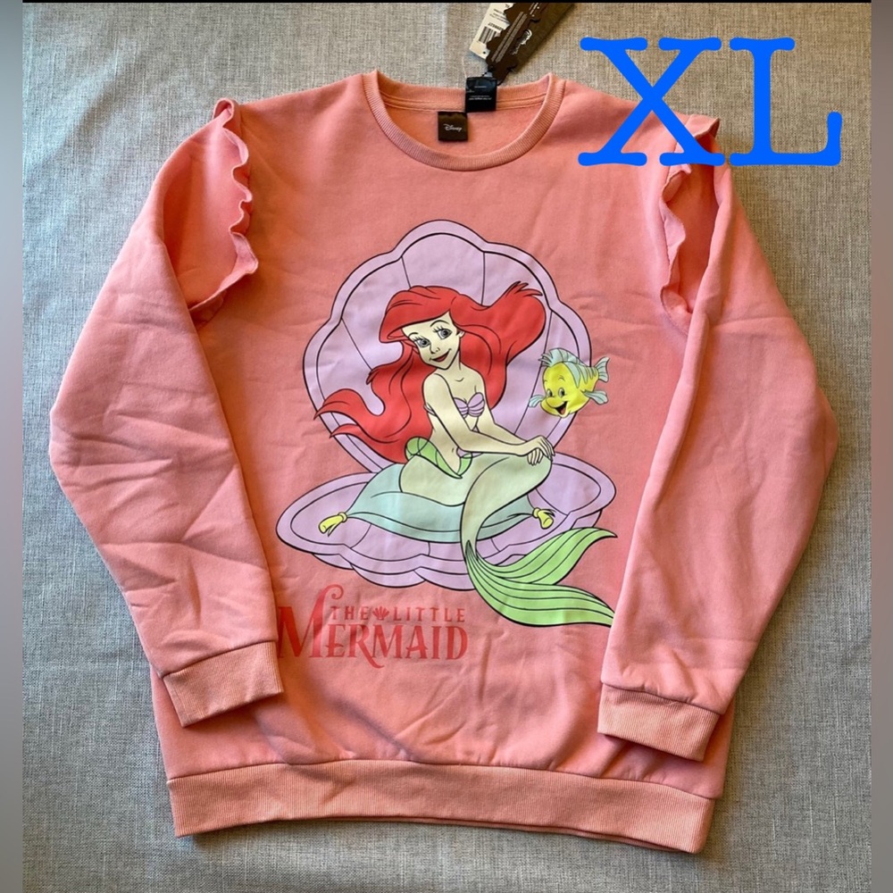 XL The Little Mermaid Ruffled Crewneck Cakeworthy Disney